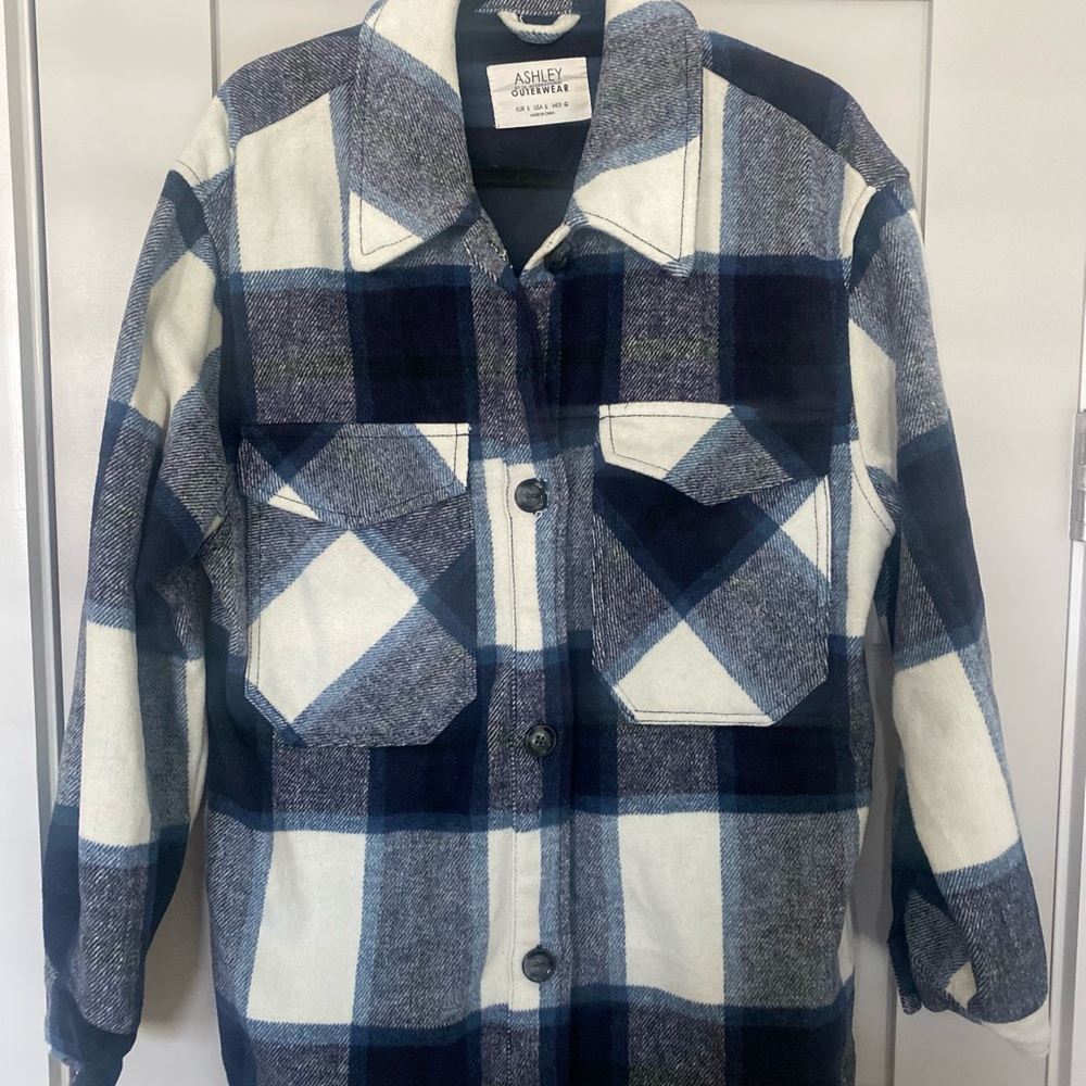 Ashley By 26 International Blue and White Plaid Button Down Shirt